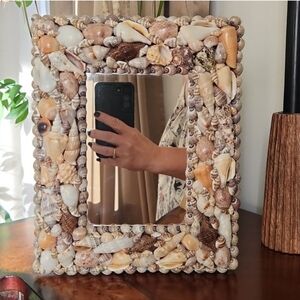 Seashell Mirror Beach House Costal Cottagecore Seashells Wall Tiki Vibe